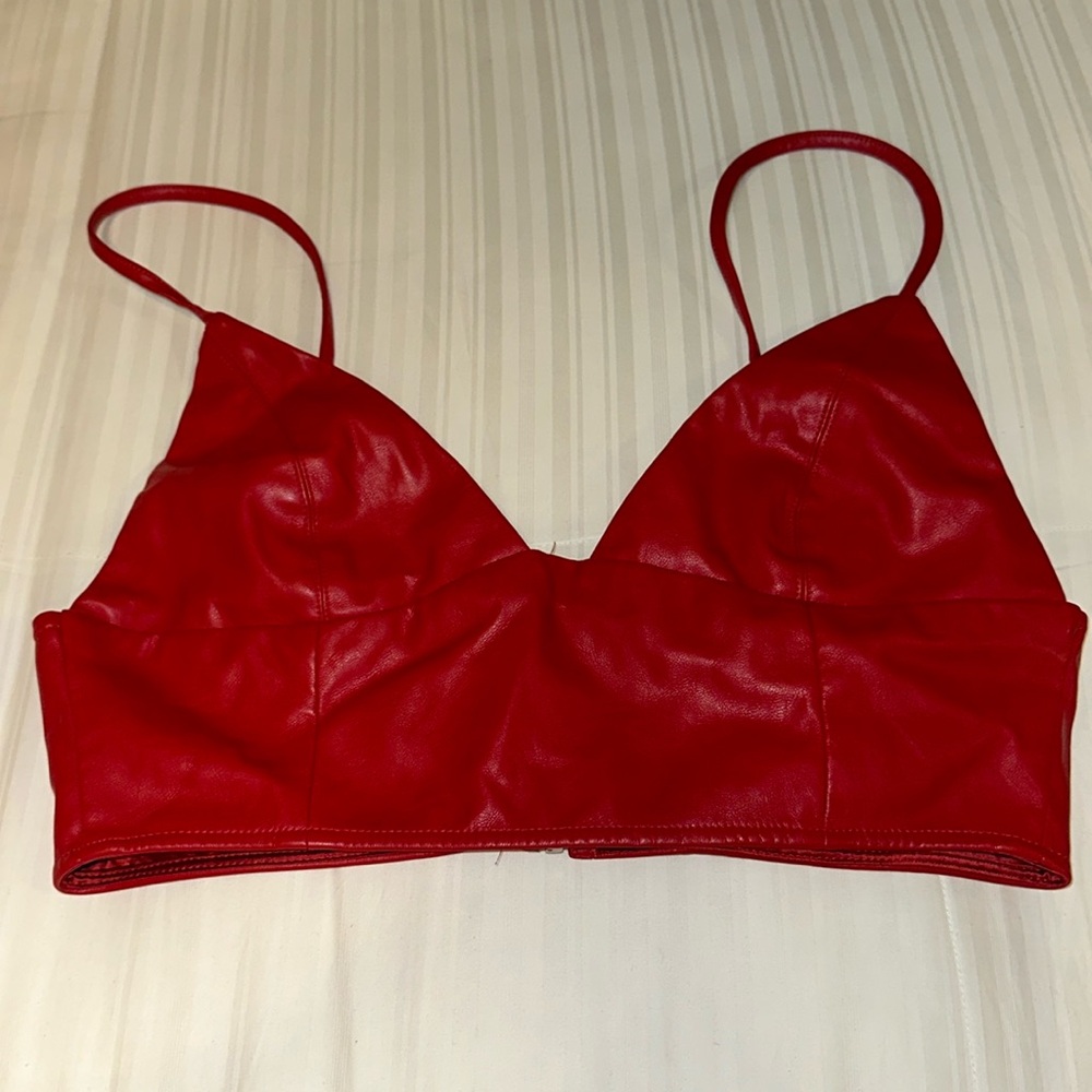 Forever 21 faux leather top